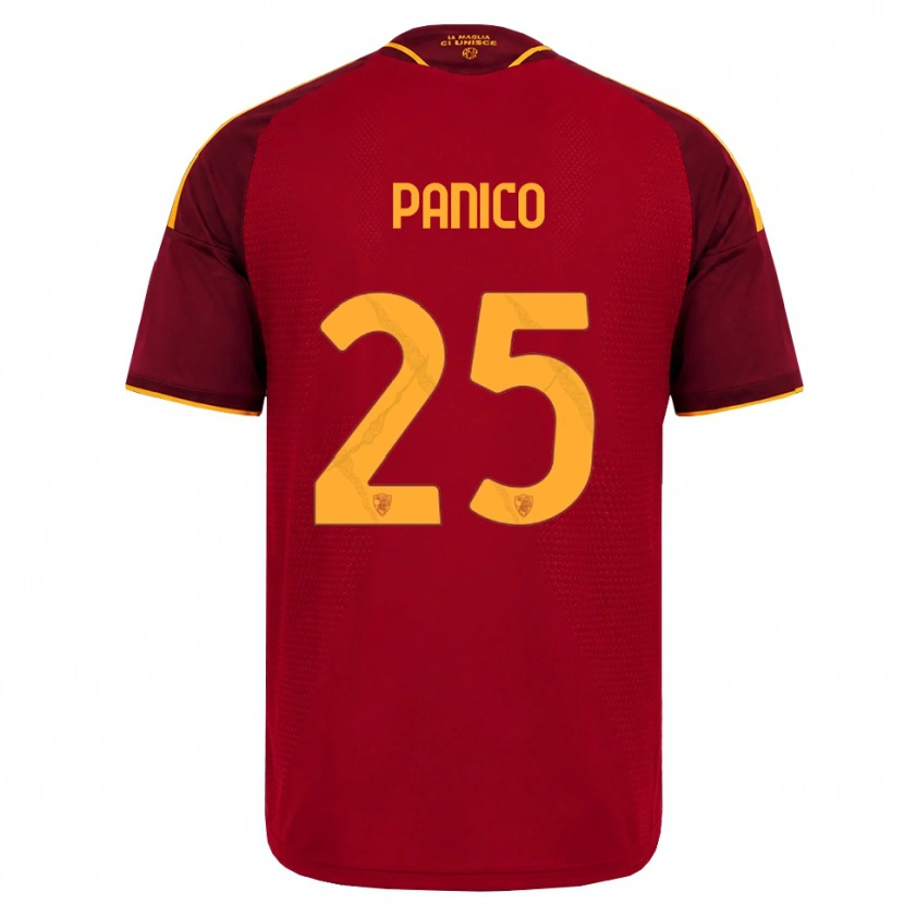 Danxen Dětské Francesco Panico #25 Červená Zlatá Žlutá Domů Hráčské Dresy 2026/27 Dres