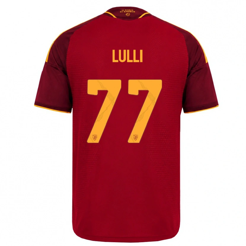 Danxen Dětské Emanuele Lulli #77 Červená Zlatá Žlutá Domů Hráčské Dresy 2026/27 Dres