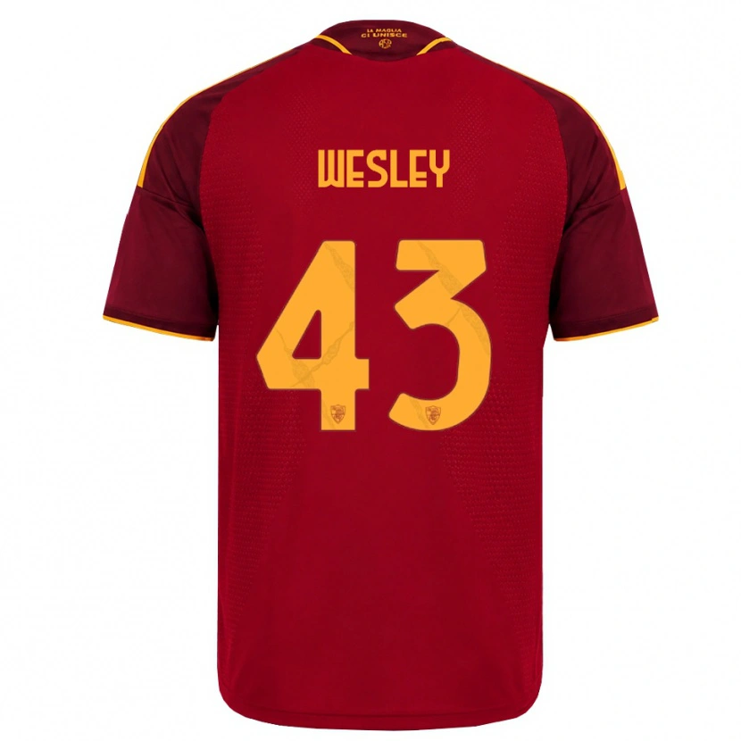 Danxen Dětské Wesley Vinícius França Lima #43 Červená Zlatá Žlutá Domů Hráčské Dresy 2026/27 Dres