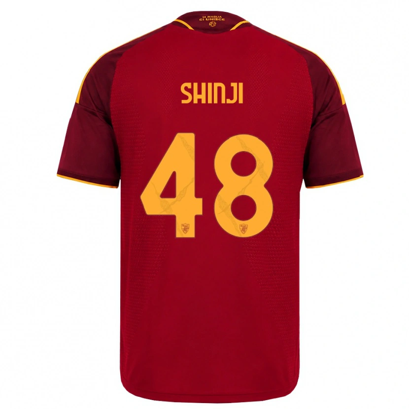 Danxen Dětské Shin-Ji Kim #48 Červená Zlatá Žlutá Domů Hráčské Dresy 2026/27 Dres