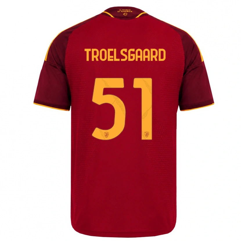 Danxen Dětské Sanne Troelsgaard #51 Červená Zlatá Žlutá Domů Hráčské Dresy 2026/27 Dres