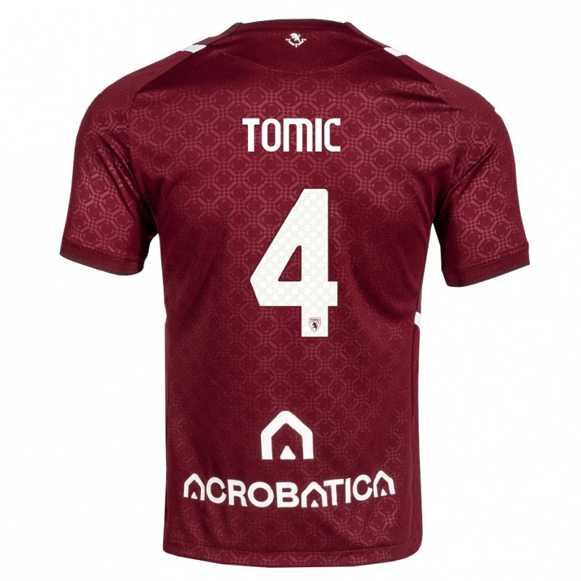 Danxen Dětské Luka Tomic #4 Tmavě Červená Bílá Domů Hráčské Dresy 2026/27 Dres