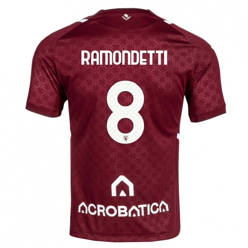 Danxen Dětské Vittorio Ramondetti #8 Tmavě Červená Bílá Domů Hráčské Dresy 2026/27 Dres