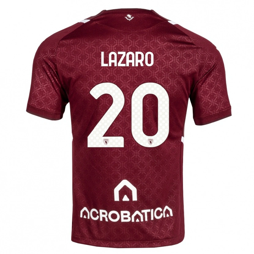 Danxen Dětské Valentino Lazaro #20 Tmavě Červená Bílá Domů Hráčské Dresy 2026/27 Dres