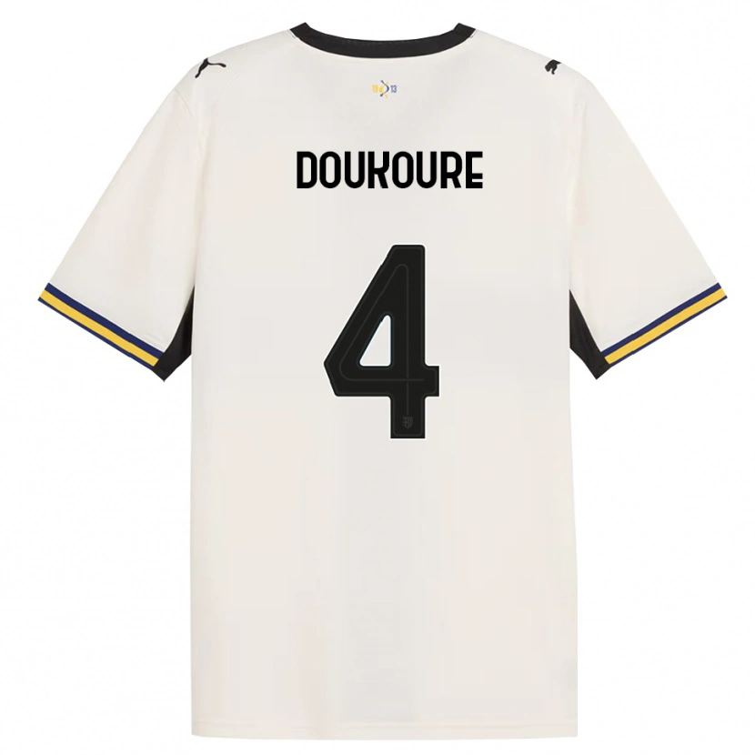 Danxen Dětské Vamoussa Doukoure #4 Bílá Černá Žlutá S Nádechem Domů Hráčské Dresy 2026/27 Dres