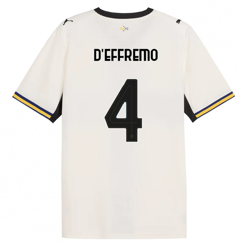 Danxen Dětské Dario D'effremo #4 Bílá Černá Žlutá S Nádechem Domů Hráčské Dresy 2026/27 Dres