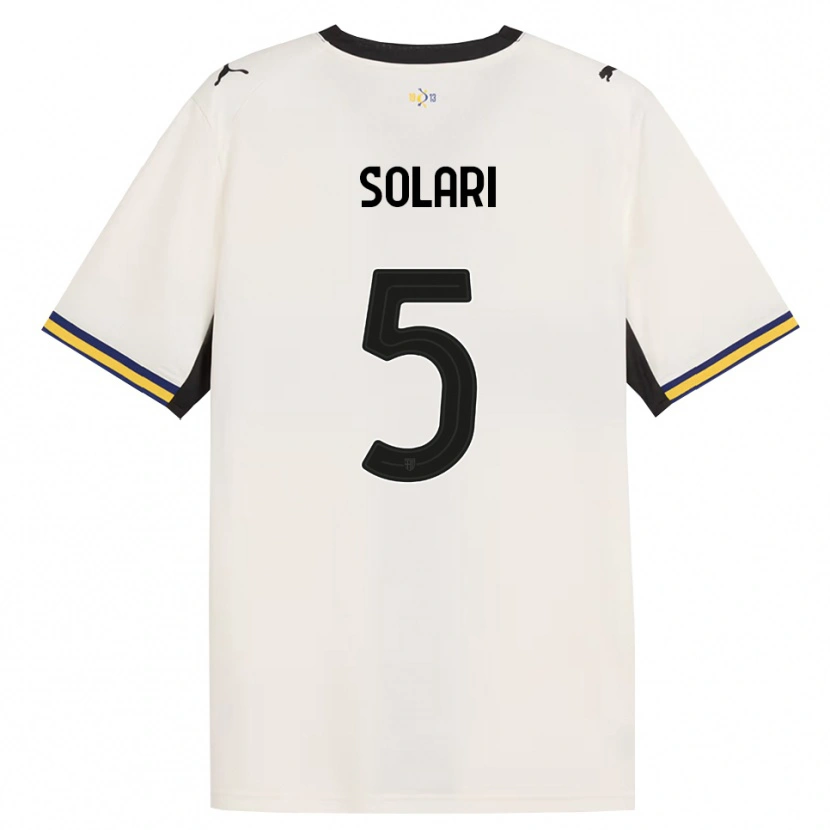Danxen Dětské Giacomo Solari #5 Bílá Černá Žlutá S Nádechem Domů Hráčské Dresy 2026/27 Dres