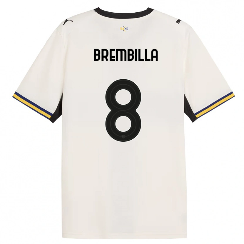 Danxen Dětské Cristiano Brembilla #8 Bílá Černá Žlutá S Nádechem Domů Hráčské Dresy 2026/27 Dres