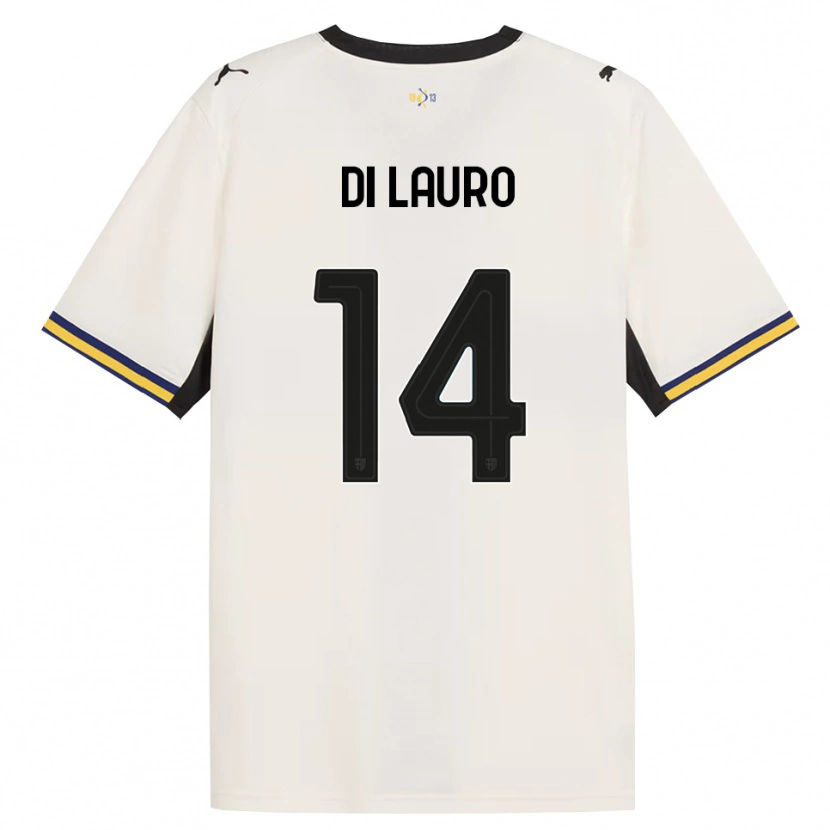 Danxen Dětské Diego Di Lauro #14 Bílá Černá Žlutá S Nádechem Domů Hráčské Dresy 2026/27 Dres