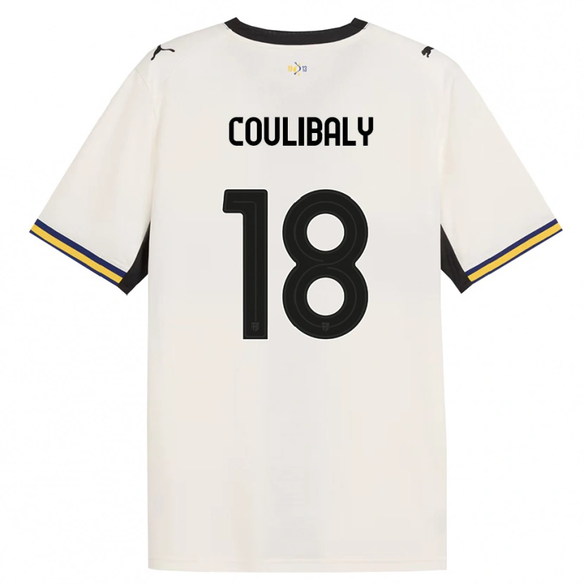 Danxen Dětské Aboubacar-Sama Coulibaly #18 Bílá Černá Žlutá S Nádechem Domů Hráčské Dresy 2026/27 Dres