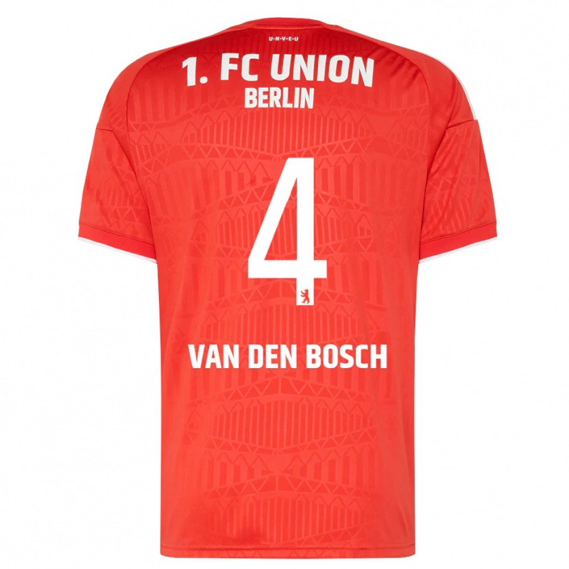 Danxen Dětské Zeno Van Den Bosch #4 Červená Bílá Domů Hráčské Dresy 2026/27 Dres
