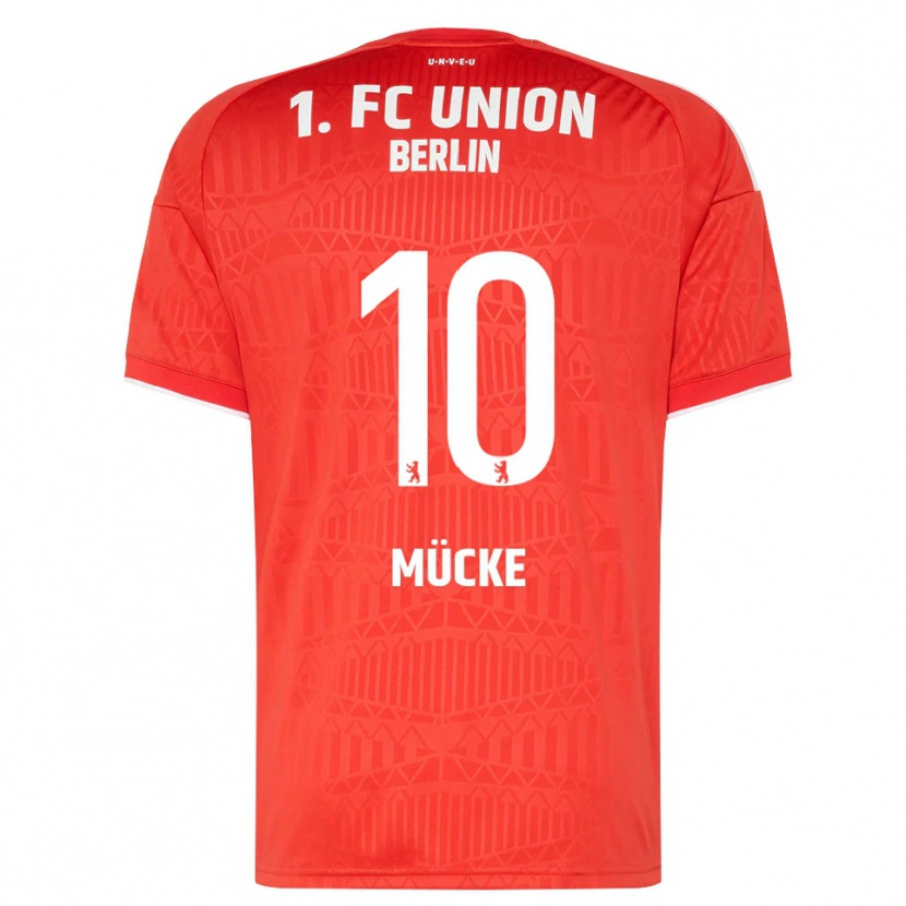 Danxen Dětské Jonathan Mücke #10 Červená Bílá Domů Hráčské Dresy 2026/27 Dres