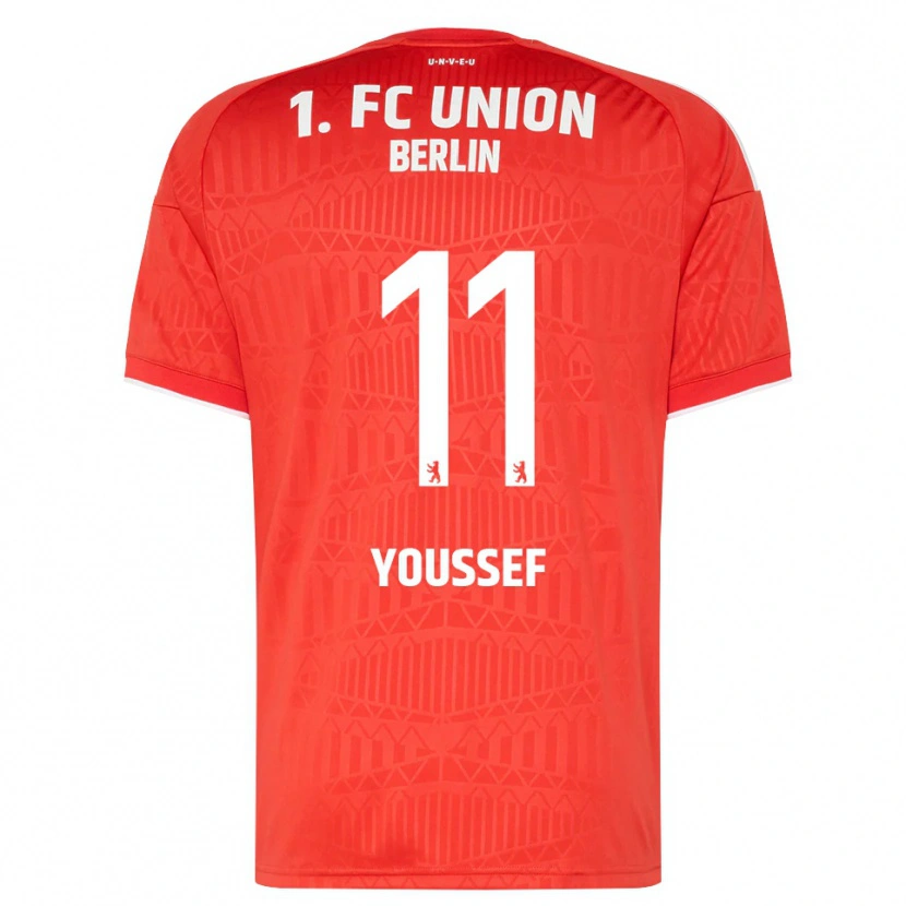 Danxen Dětské Nour Youssef #11 Červená Bílá Domů Hráčské Dresy 2026/27 Dres