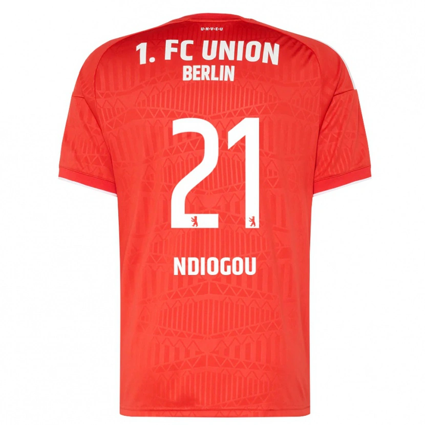 Danxen Dětské Pape-Omar Ndiogou #21 Červená Bílá Domů Hráčské Dresy 2026/27 Dres