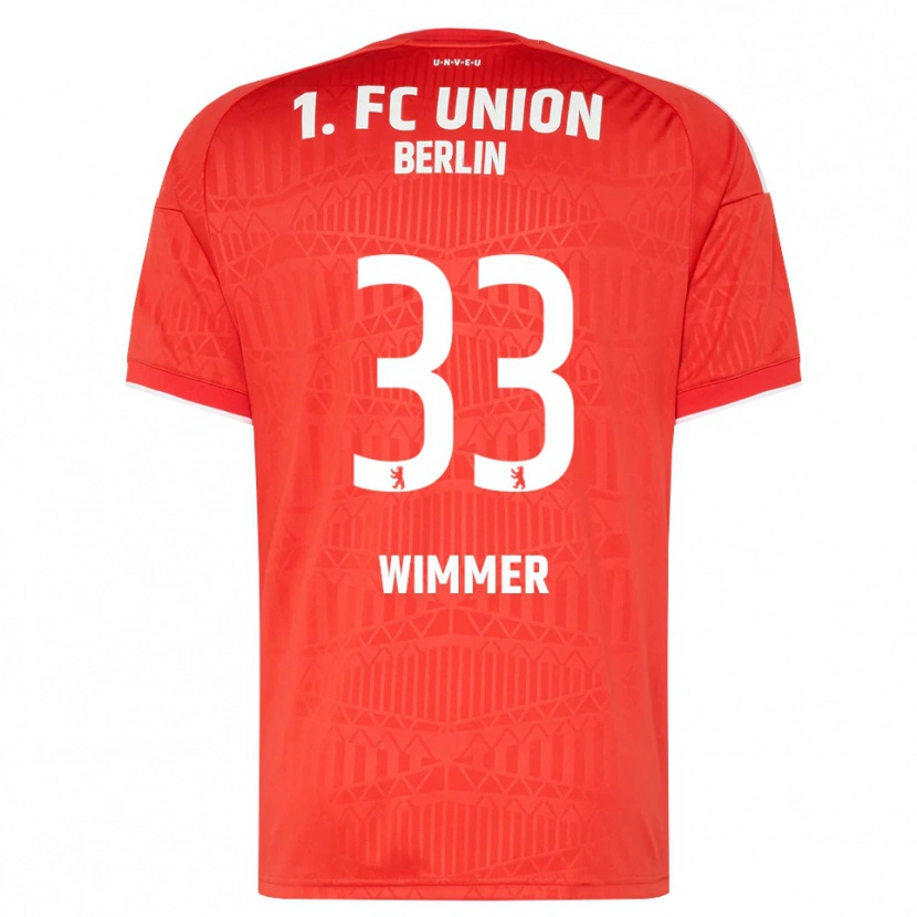 Danxen Dětské Pauline Wimmer #33 Červená Bílá Domů Hráčské Dresy 2026/27 Dres