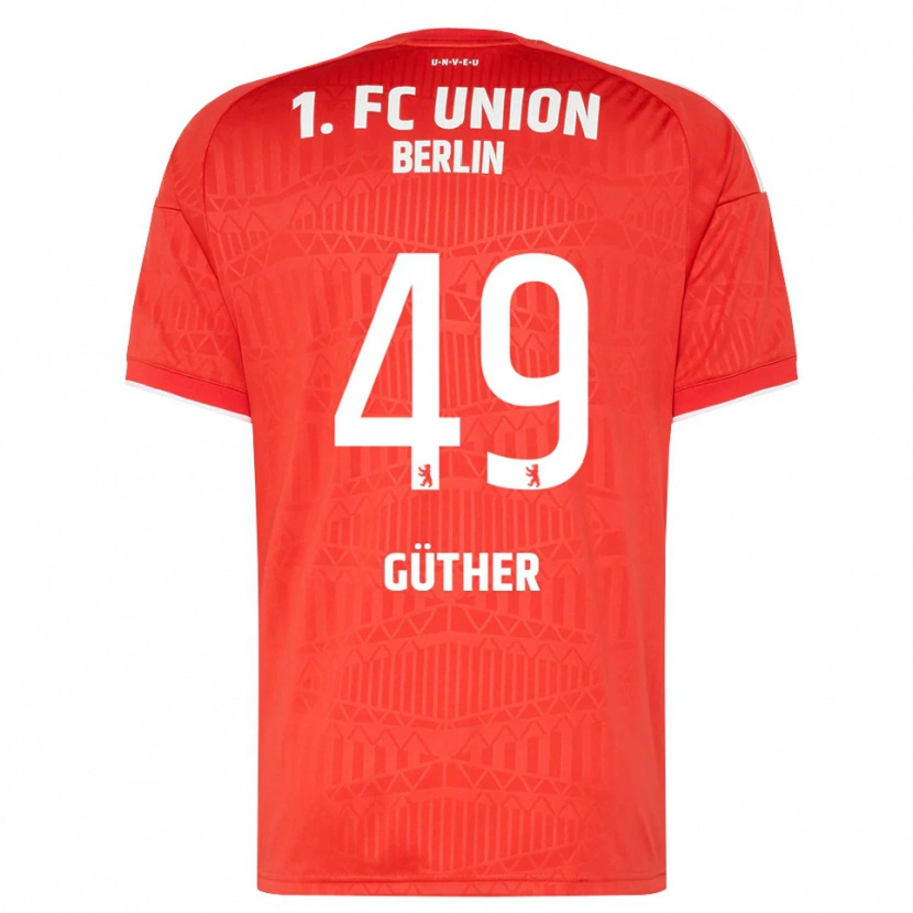 Danxen Dětské Linus Güther #49 Červená Bílá Domů Hráčské Dresy 2026/27 Dres