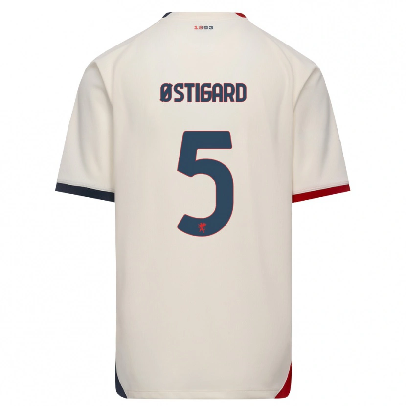 Danxen Dětské Leo Østigård #5 Bílá Červená Daleko Hráčské Dresy 2026/27 Dres
