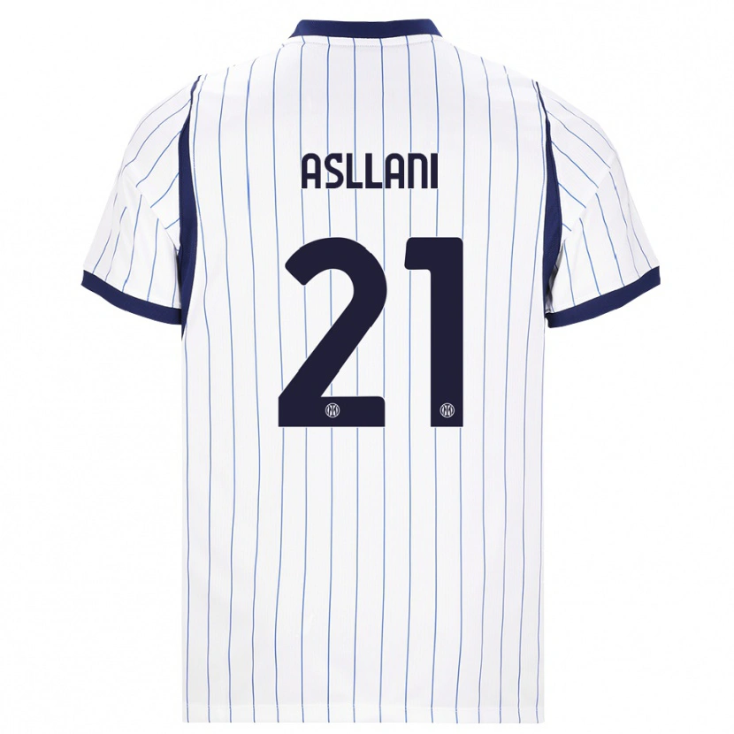 Danxen Dětské Kristjan Asllani #21 Bílá Tmavě Modrá Daleko Hráčské Dresy 2026/27 Dres