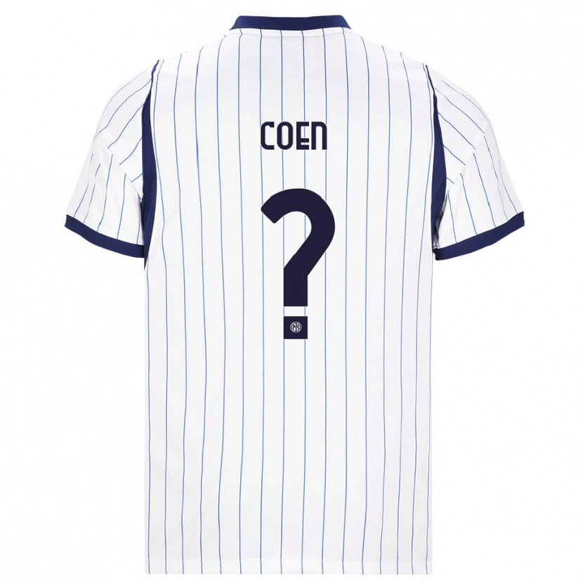 Danxen Dětské Joshua Coen #0 Bílá Tmavě Modrá Daleko Hráčské Dresy 2026/27 Dres