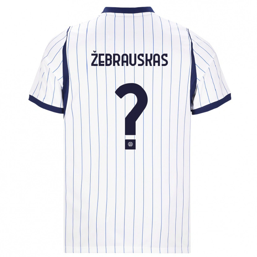 Danxen Dětské Jokūbas Žebrauskas #0 Bílá Tmavě Modrá Daleko Hráčské Dresy 2026/27 Dres
