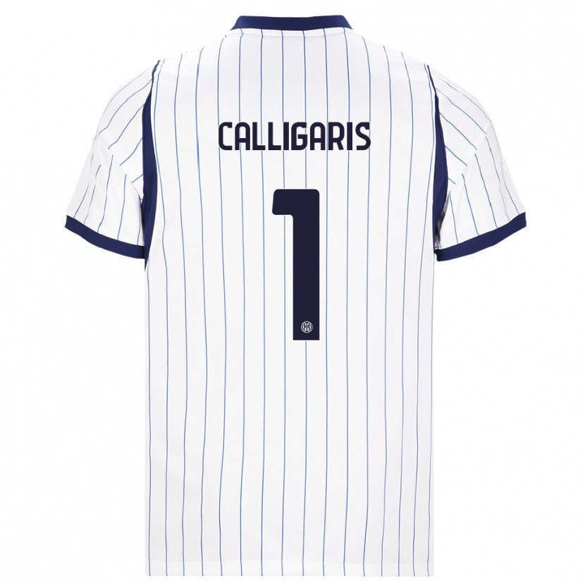 Danxen Dětské Alessandro Calligaris #1 Bílá Tmavě Modrá Daleko Hráčské Dresy 2026/27 Dres