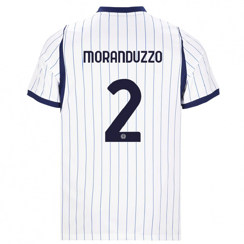 Danxen Dětské Nicolo Moranduzzo #2 Bílá Tmavě Modrá Daleko Hráčské Dresy 2026/27 Dres