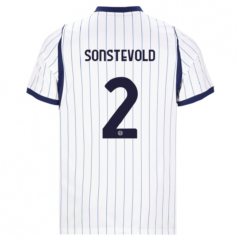 Danxen Dětské Anja Sonstevold #2 Bílá Tmavě Modrá Daleko Hráčské Dresy 2026/27 Dres
