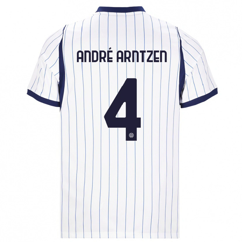 Danxen Dětské Matheo André Arntzen #4 Bílá Tmavě Modrá Daleko Hráčské Dresy 2026/27 Dres
