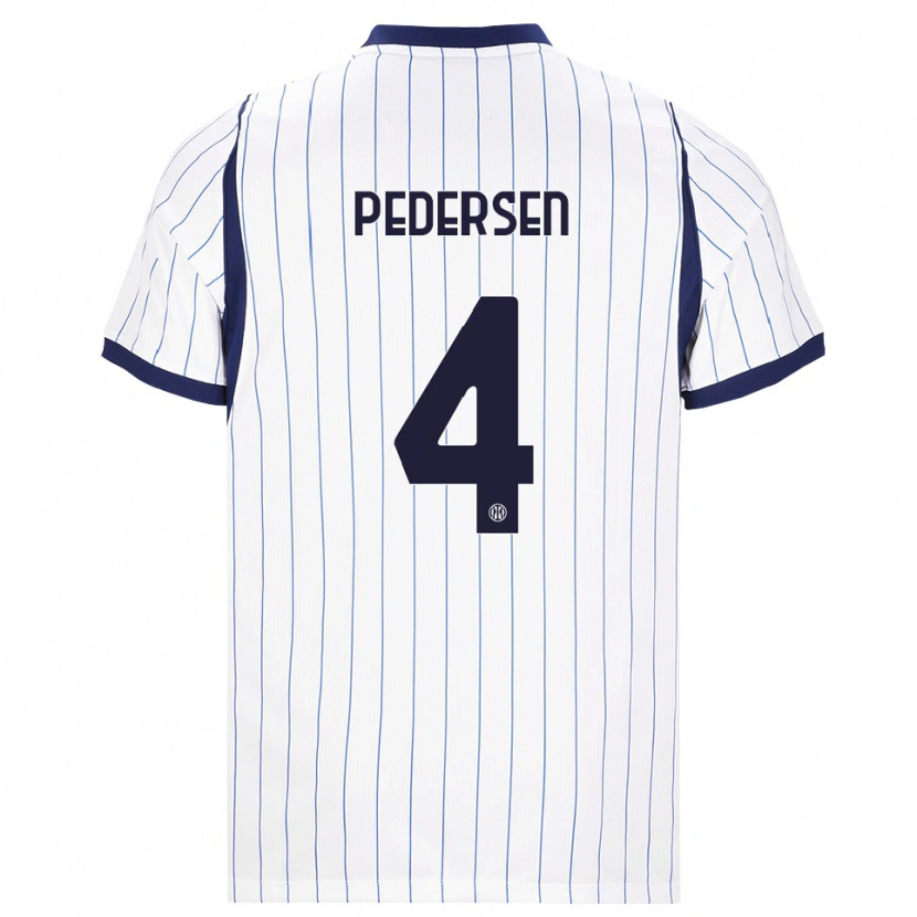 Danxen Dětské Sofie Junge Pedersen #4 Bílá Tmavě Modrá Daleko Hráčské Dresy 2026/27 Dres