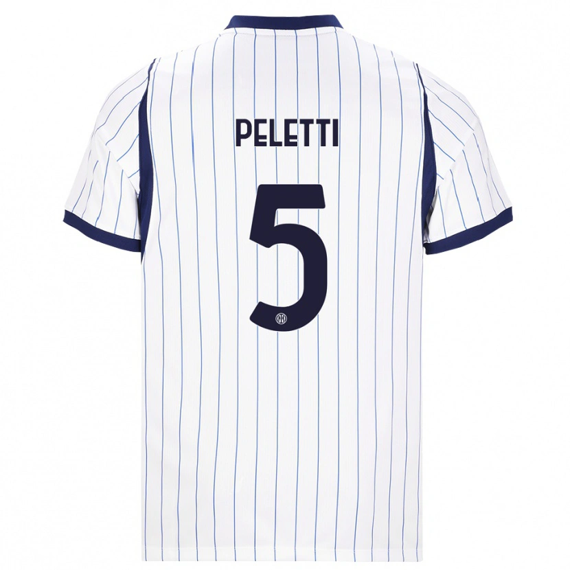 Danxen Dětské Lamberto Peletti #5 Bílá Tmavě Modrá Daleko Hráčské Dresy 2026/27 Dres