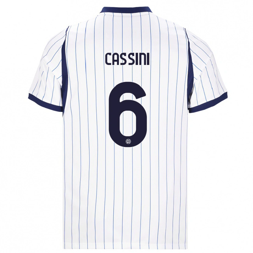 Danxen Dětské Tommaso Cassini #6 Bílá Tmavě Modrá Daleko Hráčské Dresy 2026/27 Dres