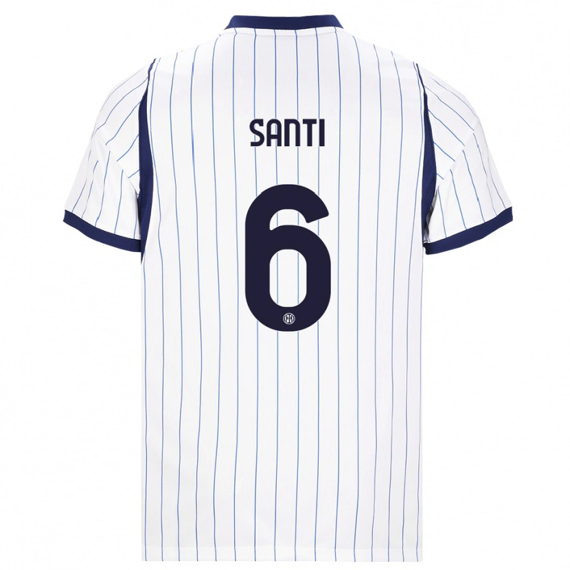 Danxen Dětské Irene Santi #6 Bílá Tmavě Modrá Daleko Hráčské Dresy 2026/27 Dres