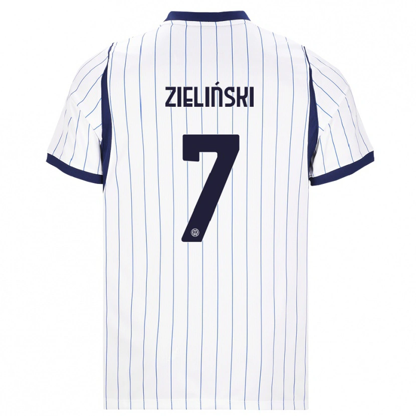 Danxen Dětské Piotr Zielinski #7 Bílá Tmavě Modrá Daleko Hráčské Dresy 2026/27 Dres
