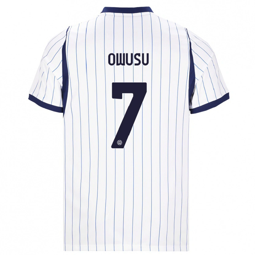 Danxen Dětské Enoch Owusu #7 Bílá Tmavě Modrá Daleko Hráčské Dresy 2026/27 Dres