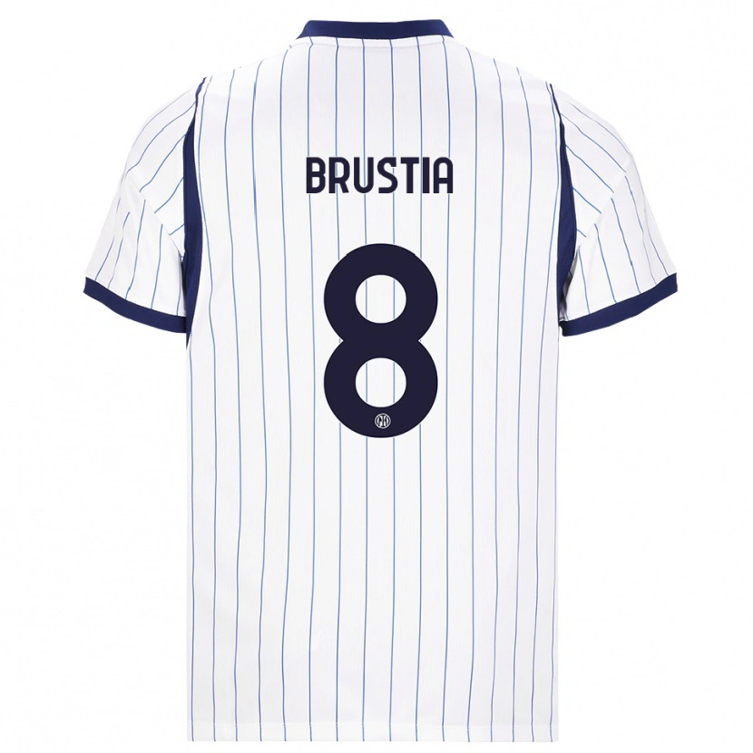 Danxen Dětské Martina Brustia #8 Bílá Tmavě Modrá Daleko Hráčské Dresy 2026/27 Dres