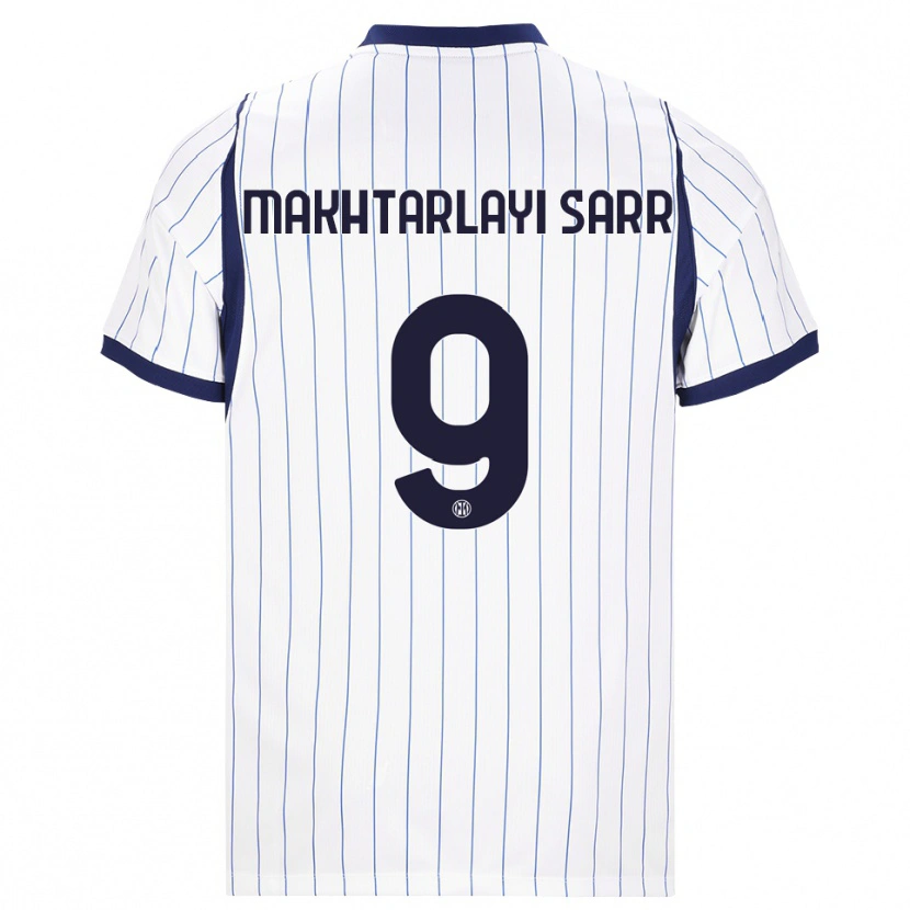 Danxen Dětské Amadou Makhtarlayi Sarr #9 Bílá Tmavě Modrá Daleko Hráčské Dresy 2026/27 Dres