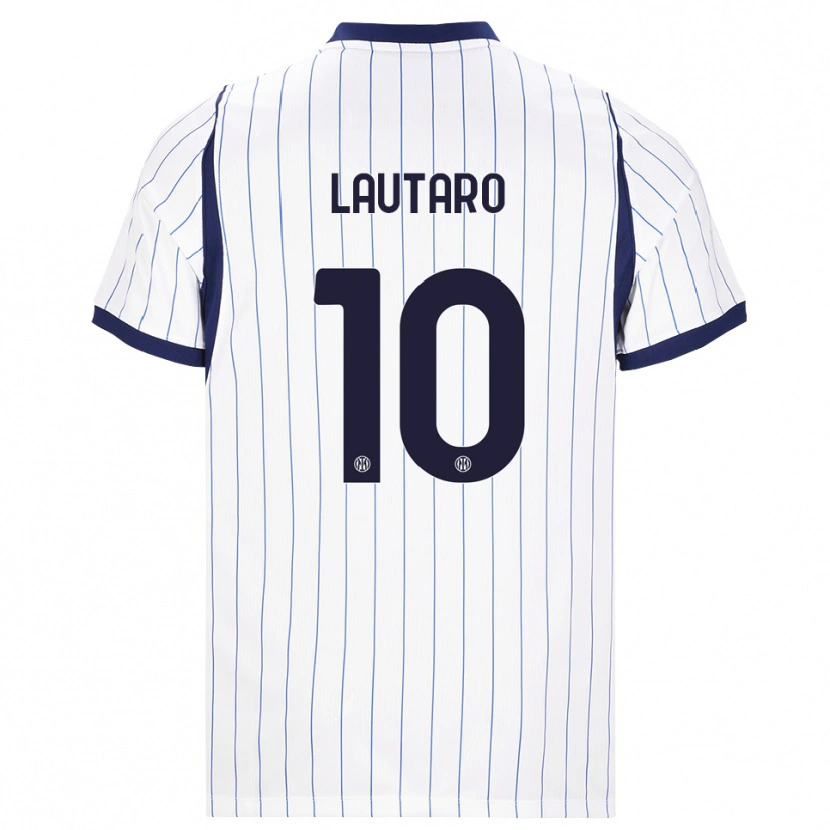 Danxen Dětské Lautaro Martínez #10 Bílá Tmavě Modrá Daleko Hráčské Dresy 2026/27 Dres