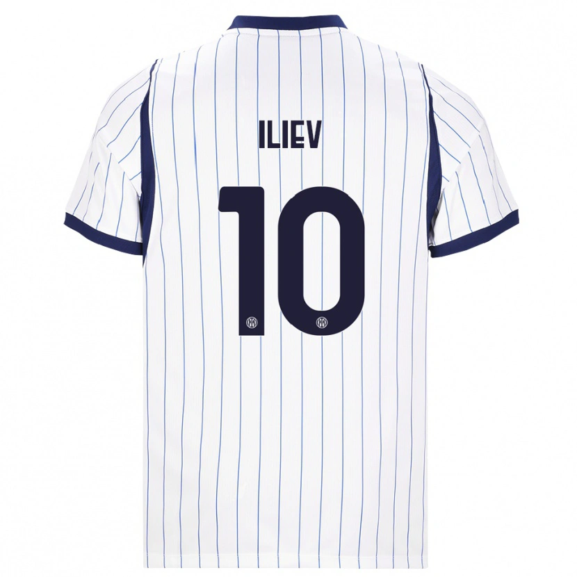 Danxen Dětské Nikola Iliev #10 Bílá Tmavě Modrá Daleko Hráčské Dresy 2026/27 Dres