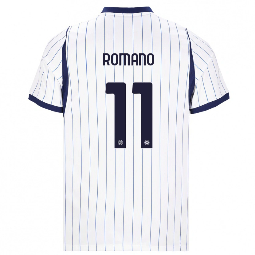 Danxen Dětské Thiago Romano #11 Bílá Tmavě Modrá Daleko Hráčské Dresy 2026/27 Dres