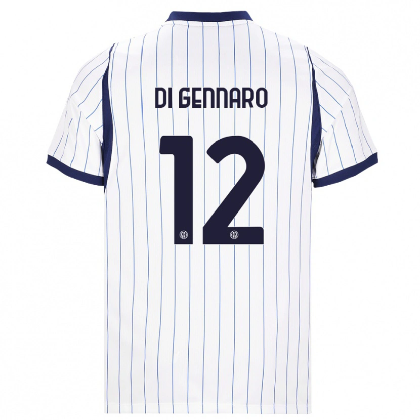 Danxen Dětské Raffaele Di Gennaro #12 Bílá Tmavě Modrá Daleko Hráčské Dresy 2026/27 Dres