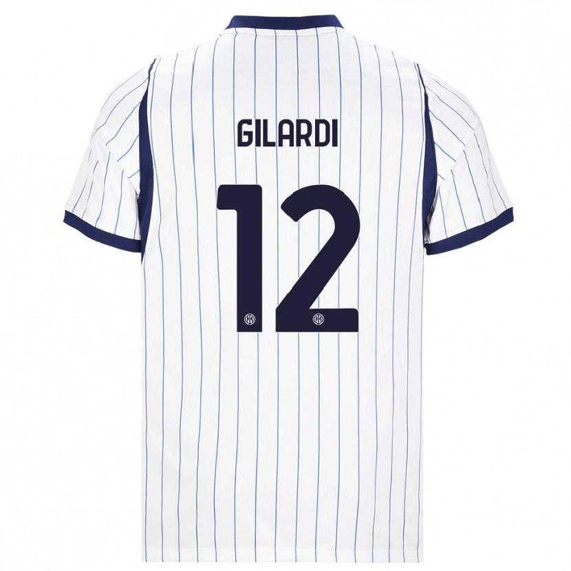 Danxen Dětské Astrid Gilardi #12 Bílá Tmavě Modrá Daleko Hráčské Dresy 2026/27 Dres