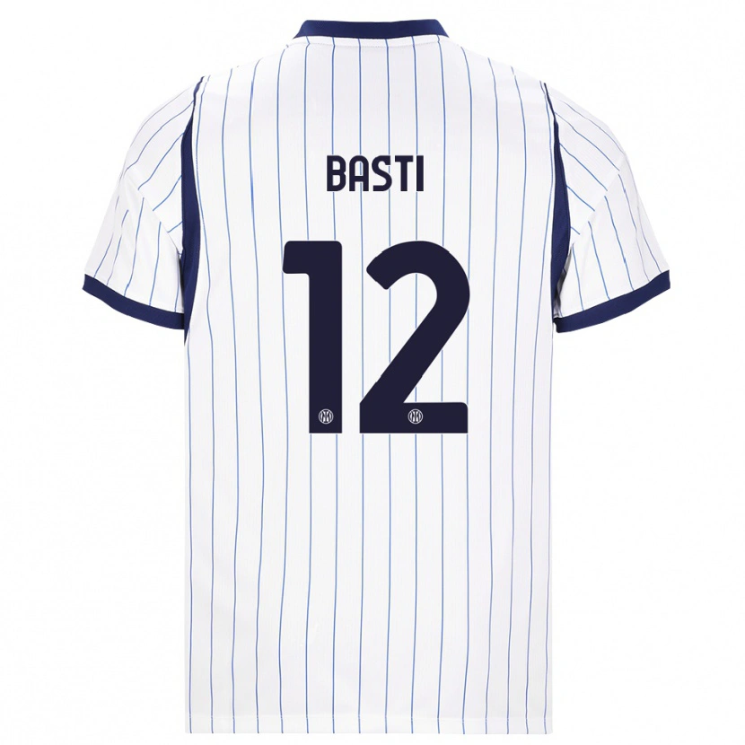 Danxen Dětské Matteo Basti #12 Bílá Tmavě Modrá Daleko Hráčské Dresy 2026/27 Dres