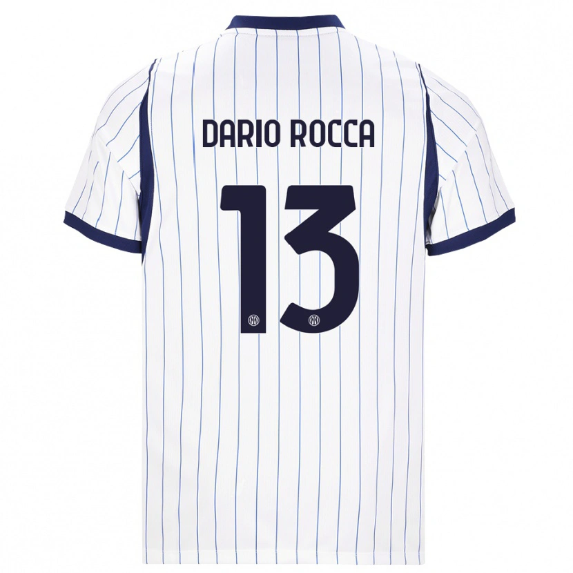 Danxen Dětské Edoardo Dario Rocca #13 Bílá Tmavě Modrá Daleko Hráčské Dresy 2026/27 Dres