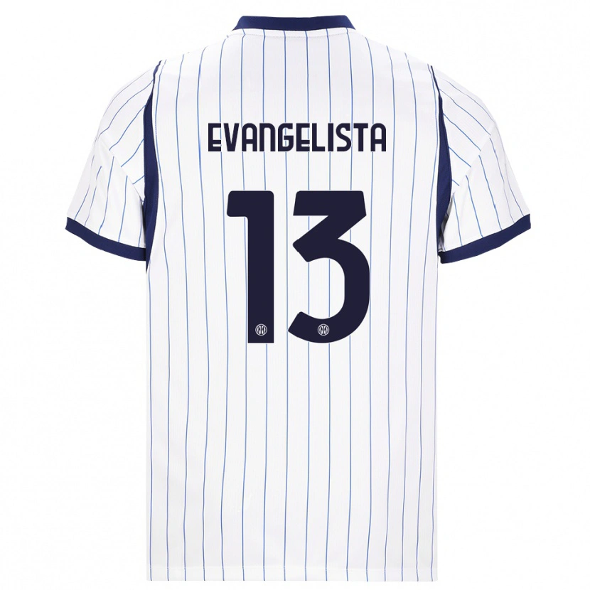 Danxen Dětské Edoardo Evangelista #13 Bílá Tmavě Modrá Daleko Hráčské Dresy 2026/27 Dres