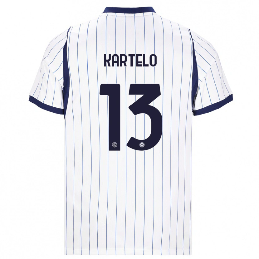 Danxen Dětské Dominik Kartelo #13 Bílá Tmavě Modrá Daleko Hráčské Dresy 2026/27 Dres
