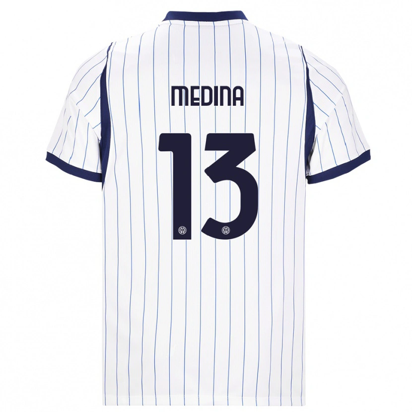 Danxen Dětské Alessio Medina #13 Bílá Tmavě Modrá Daleko Hráčské Dresy 2026/27 Dres