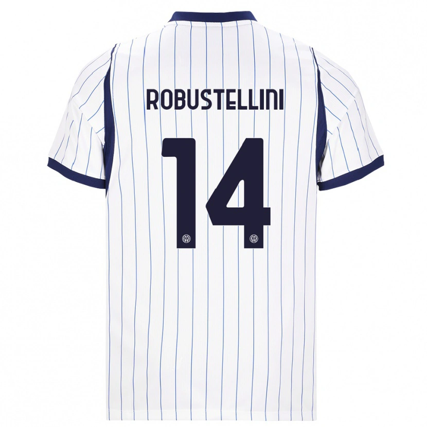Danxen Dětské Chiara Robustellini #14 Bílá Tmavě Modrá Daleko Hráčské Dresy 2026/27 Dres