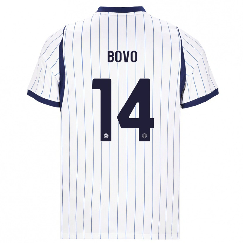 Danxen Dětské Leonardo Bovo #14 Bílá Tmavě Modrá Daleko Hráčské Dresy 2026/27 Dres