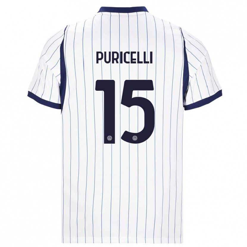 Danxen Dětské Lorenzo Puricelli #15 Bílá Tmavě Modrá Daleko Hráčské Dresy 2026/27 Dres