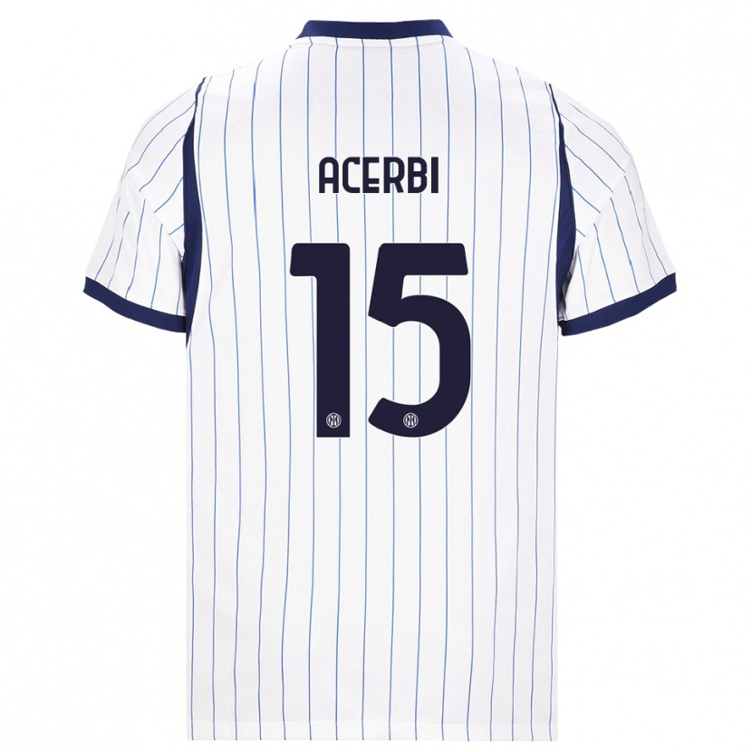 Danxen Dětské Francesco Acerbi #15 Bílá Tmavě Modrá Daleko Hráčské Dresy 2026/27 Dres